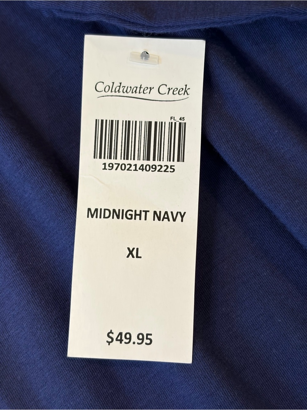 NWT Coldwater Creek XL Midnight Navy Supima Cotton Modal Knit Top Soft Stretch - Picture 4 of 7